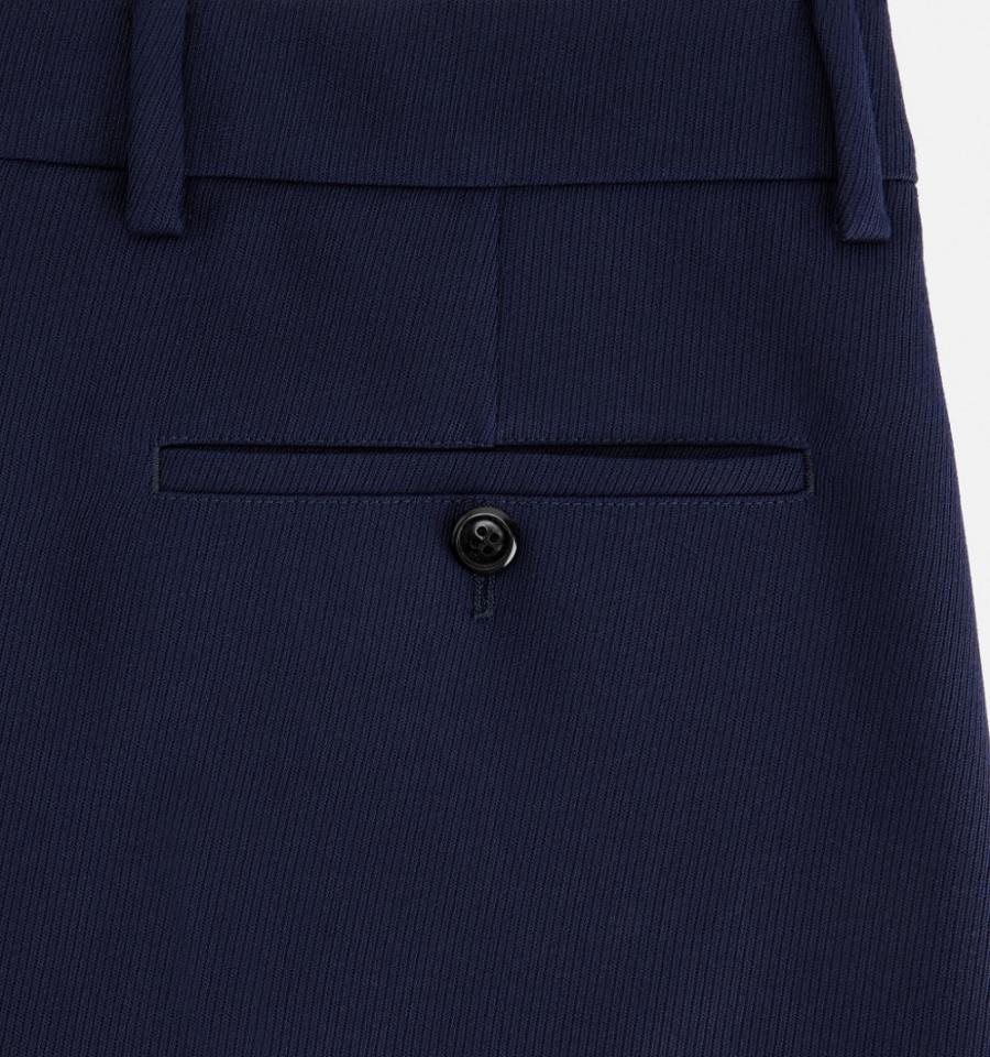 Men's Ami Paris Flare Fit Pants Navy | ami-MY217