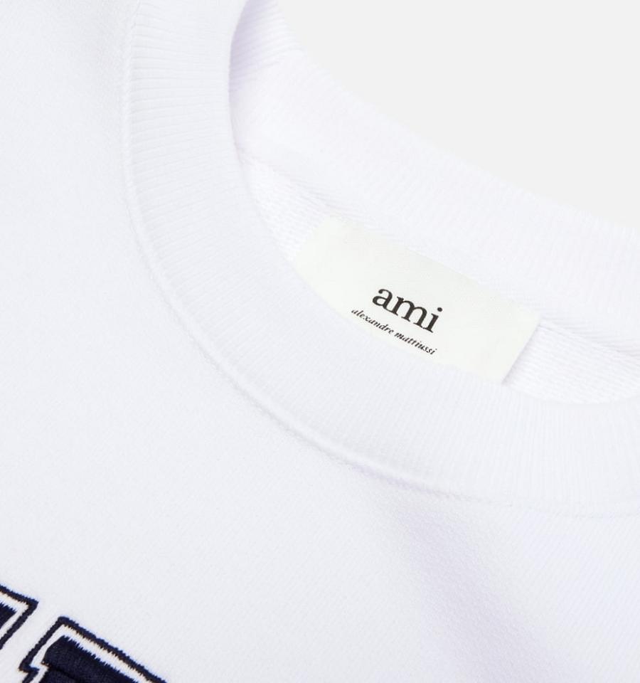 Men's Ami Paris France Crewneck Sweatshirts White | ami-MY570