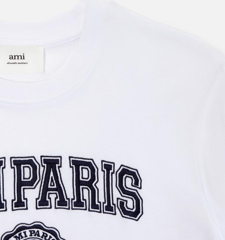 Men's Ami Paris France T Shirts White | ami-MY393