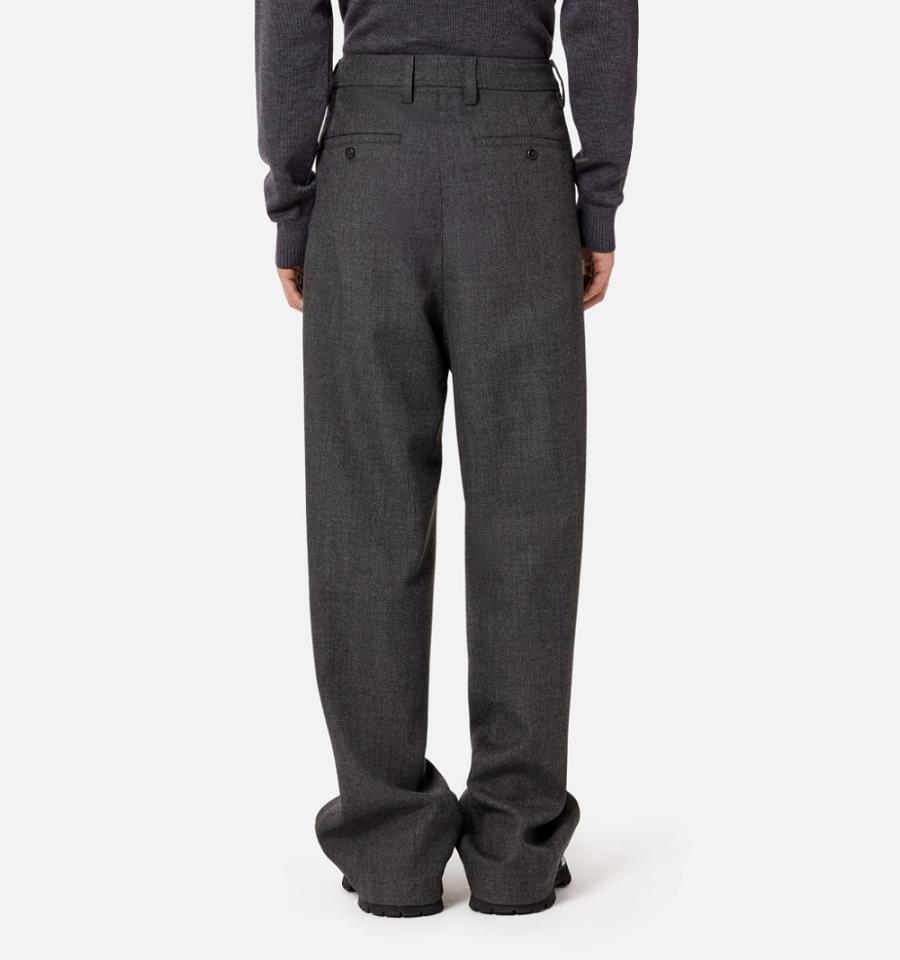 Men's Ami Paris Large Fit Pants Dark Grey | ami-MY389