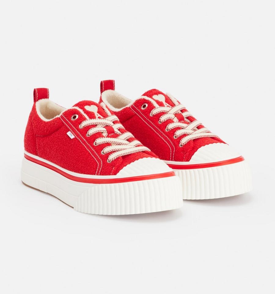 Men's Ami Paris Low Top Ami 1980 Sneakers Red | ami-MY243