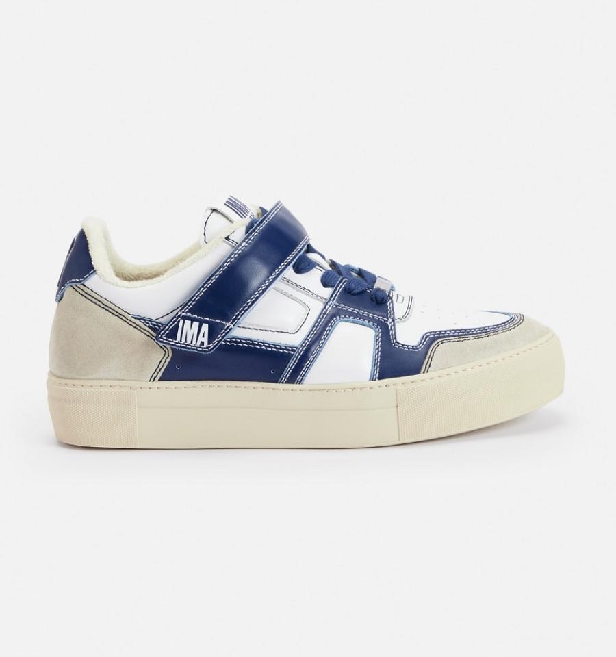 Men's Ami Paris Low Top Ami Arcade Sneakers White / Navy | ami-MY125