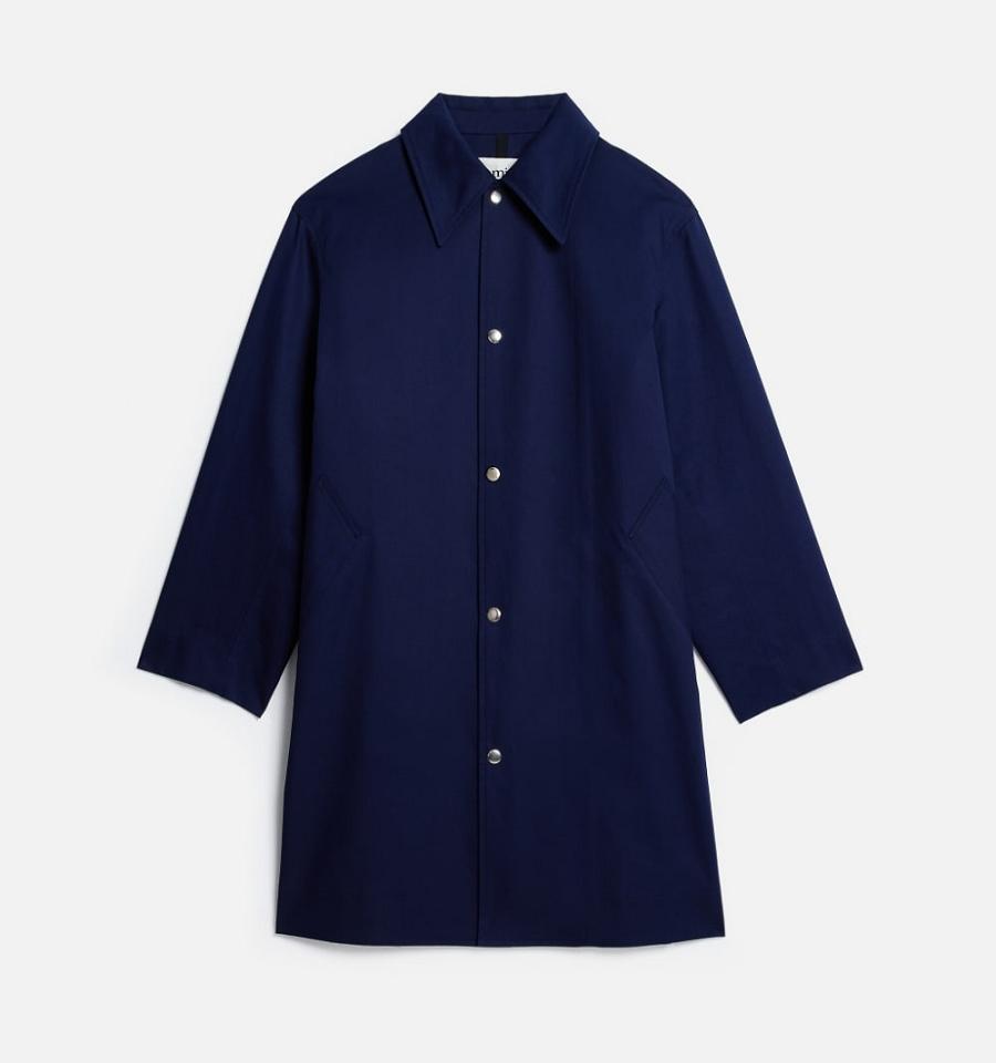 Men's Ami Paris Mac Coats Navy | ami-MY553