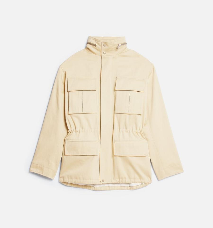 Men's Ami Paris Patched Pockets Jackets Beige | ami-MY166