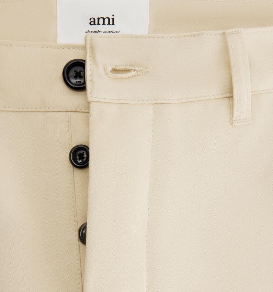 Men's Ami Paris Straight Fit Chino Pants Khaki | ami-MY620