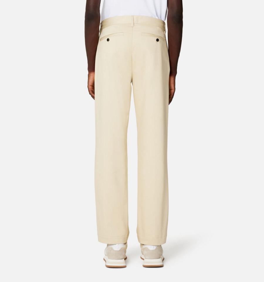 Men's Ami Paris Straight Fit Chino Pants Khaki | ami-MY620