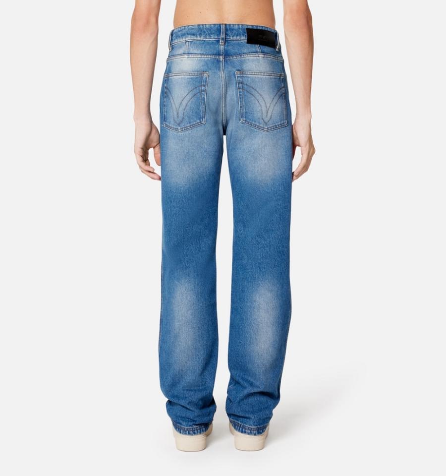 Men's Ami Paris Straight Fit Jeans Blue | ami-MY213