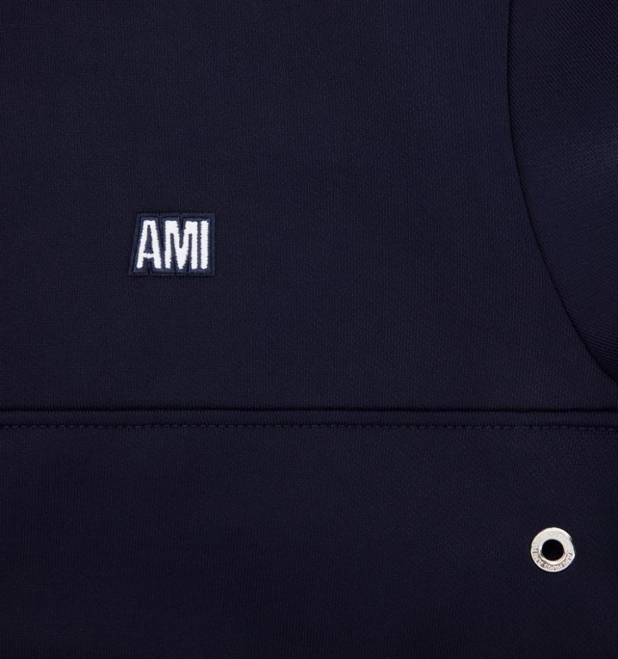 Men's Ami Paris Sweatshirt Fly Sweatshirts Navy | ami-MY174