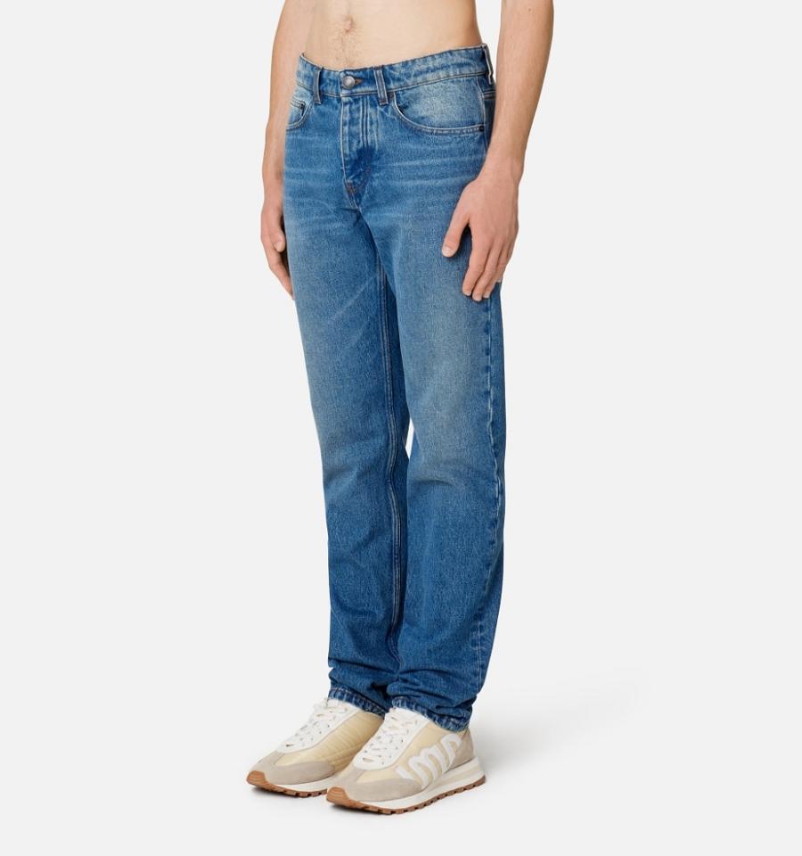 Men's Ami Paris Tapered Fit Denim Blue | ami-MY567