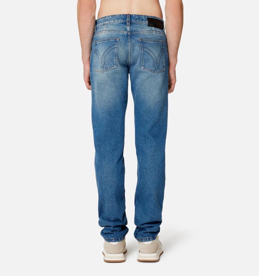 Men's Ami Paris Tapered Fit Denim Blue | ami-MY567