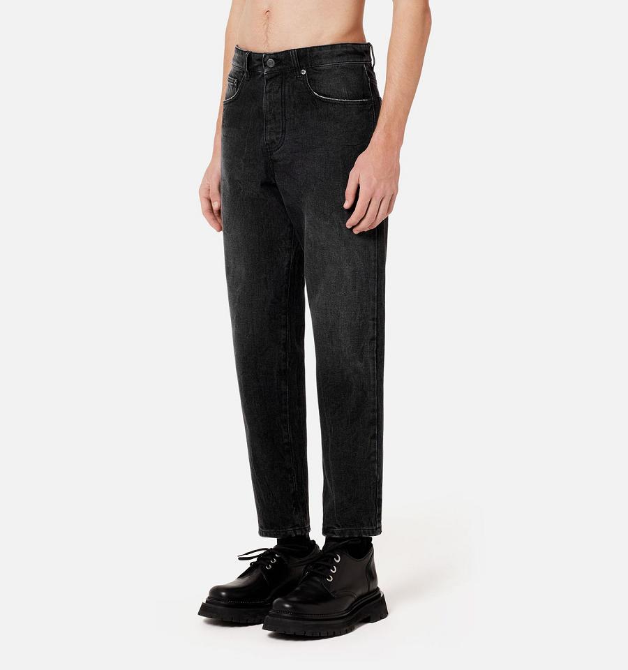 Men's Ami Paris Tapered Fit Jeans Black | ami-MY508