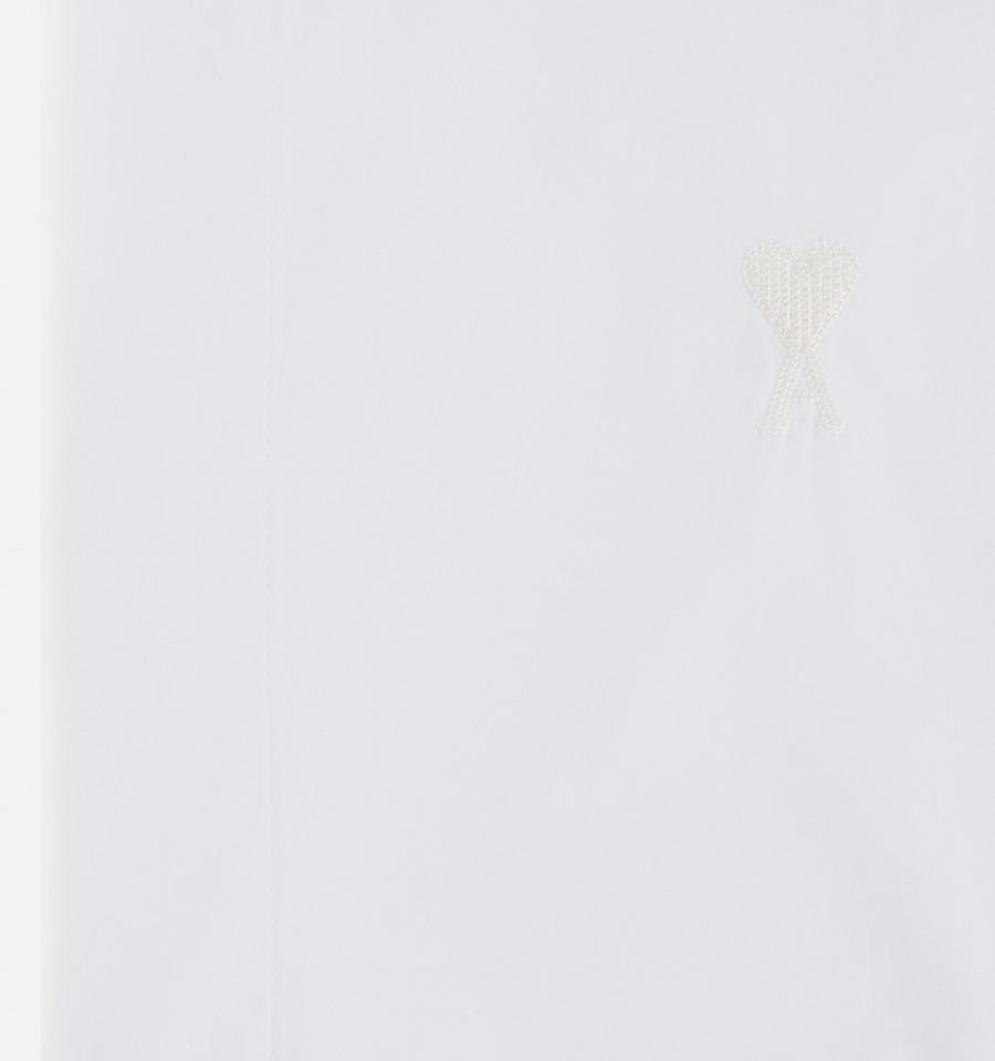 Men's Ami Paris Tonal Ami de Coeur Shirts White | ami-MY175