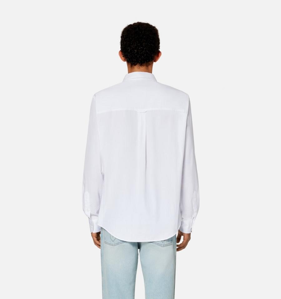 Men's Ami Paris Tonal Ami de Coeur Shirts White | ami-MY175