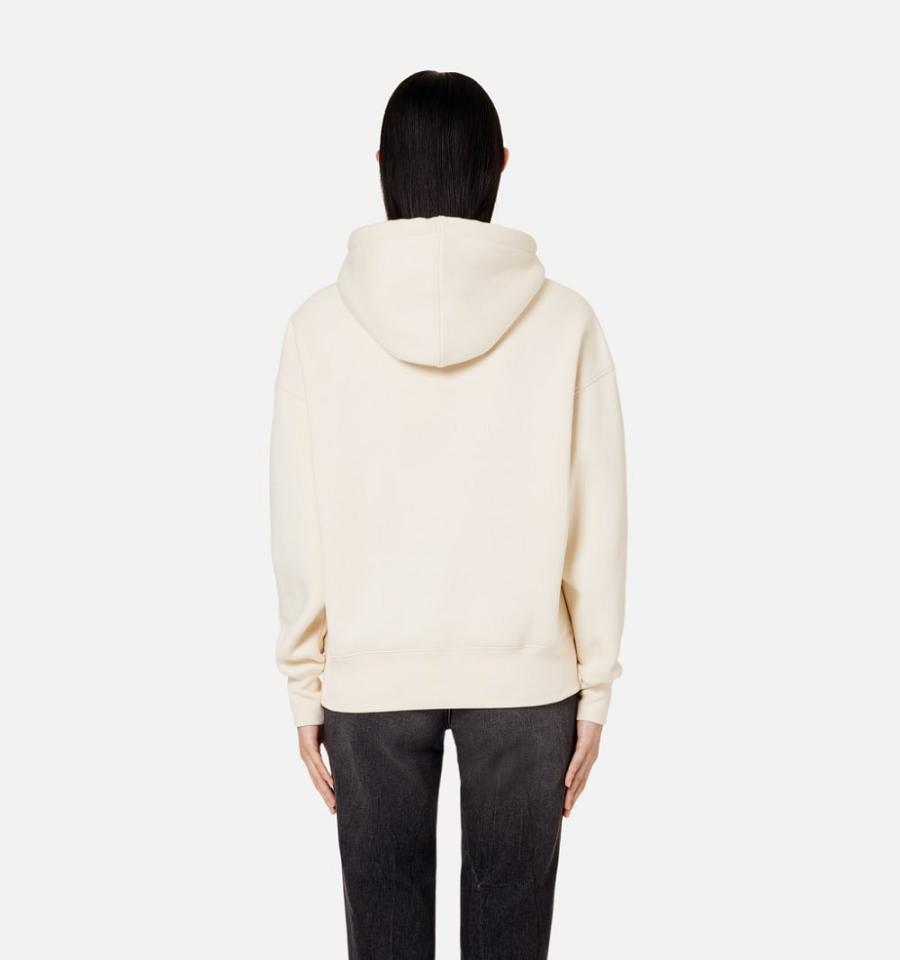 Women's Ami Paris Ami de Coeur Hoodies Beige | ami-MY560