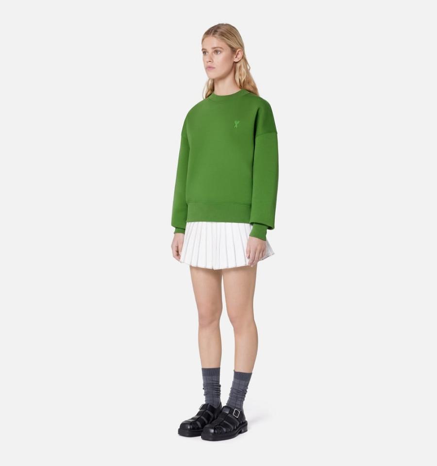 Women's Ami Paris Ami de Coeur Sweatshirts Green | ami-MY417