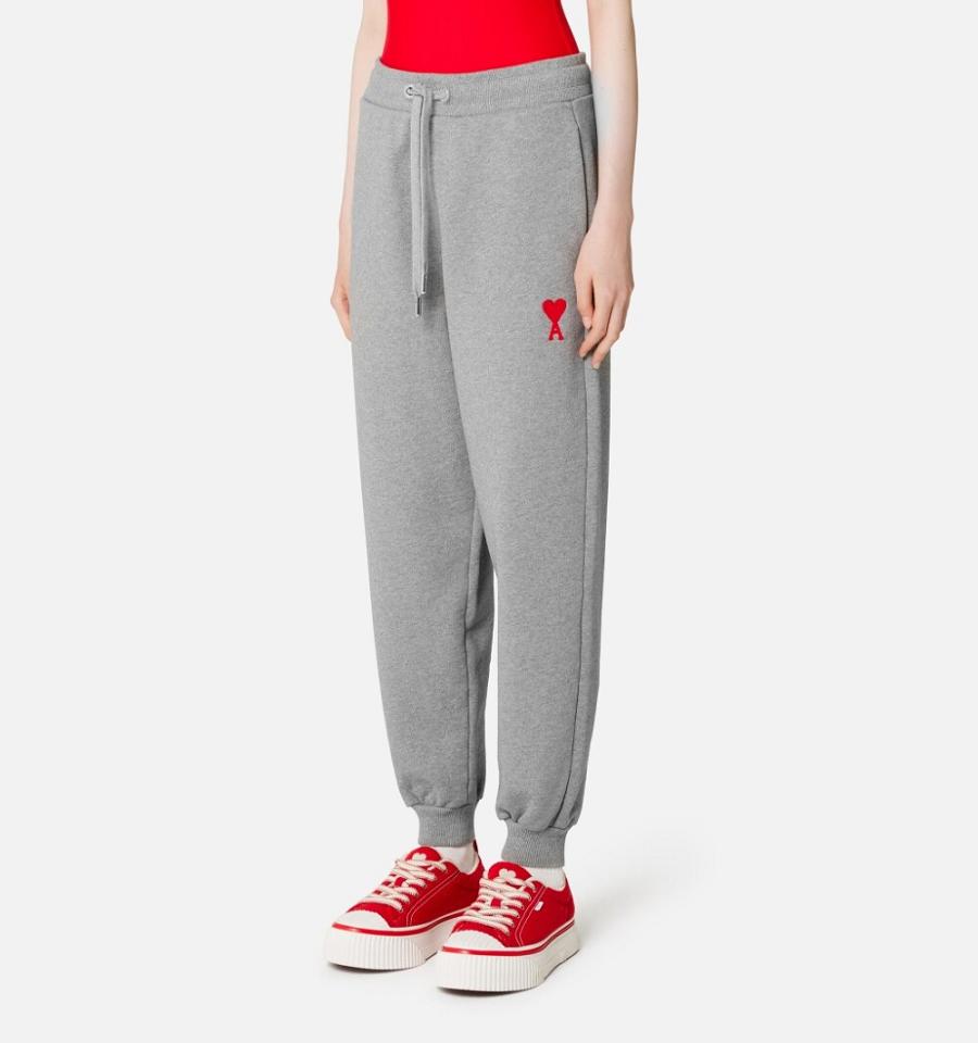 Women's Ami Paris Ami de Coeur Track Pants Grey | ami-MY221