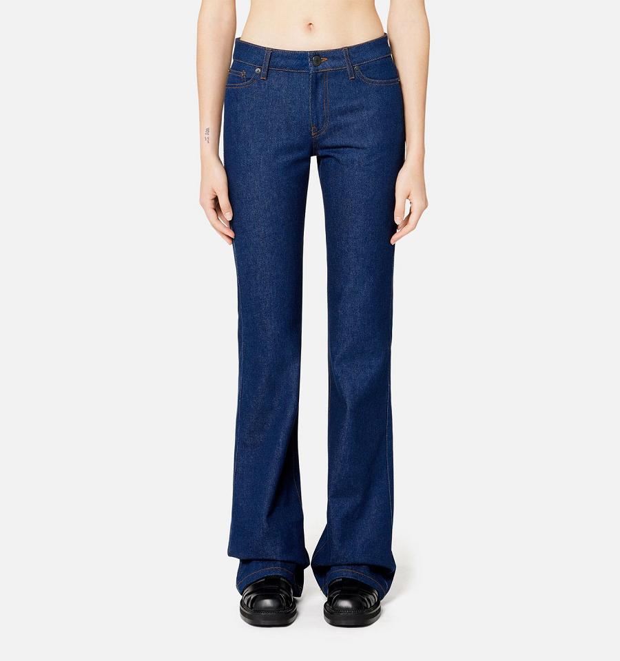 Women's Ami Paris Bootcut Fit Denim Navy | ami-MY106