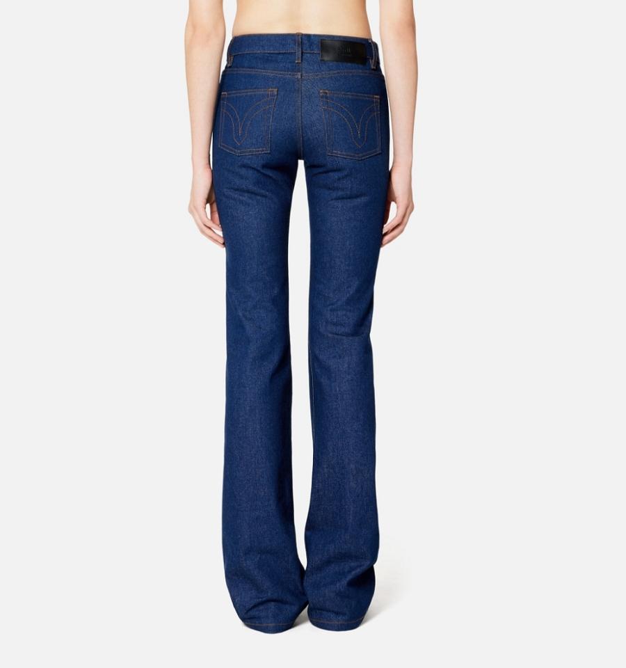 Women's Ami Paris Bootcut Fit Jeans Navy | ami-MY603