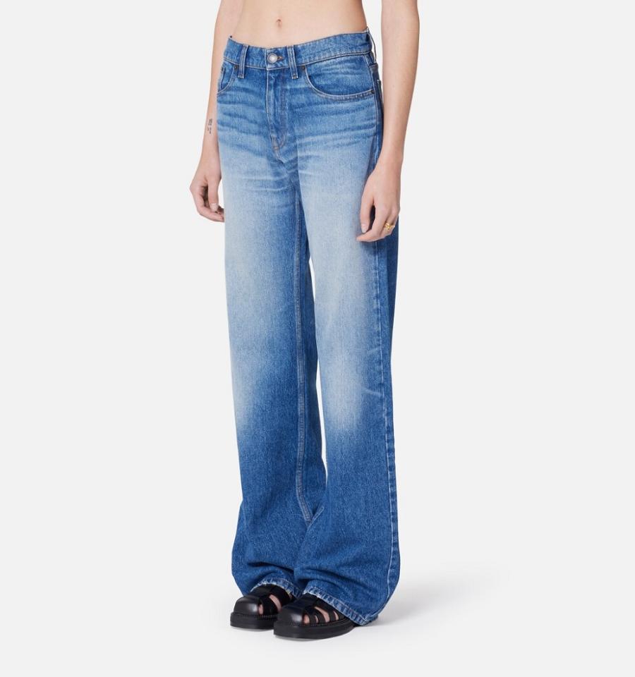 Women's Ami Paris Boyfriend Fit Denim Blue | ami-MY316