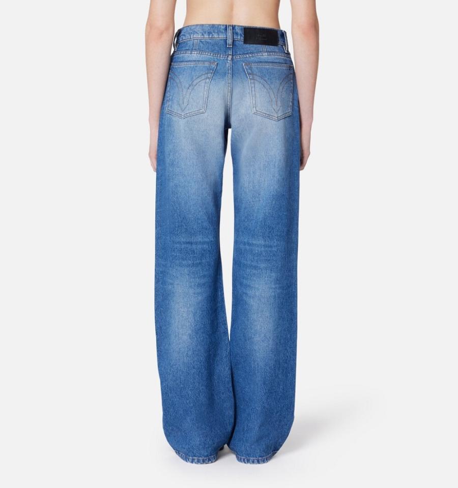 Women's Ami Paris Boyfriend Fit Denim Blue | ami-MY316