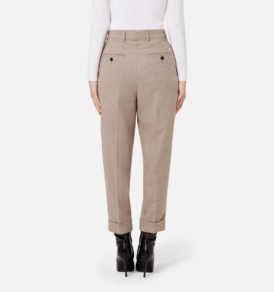 Women's Ami Paris Carrot Fit Pants Khaki | ami-MY399