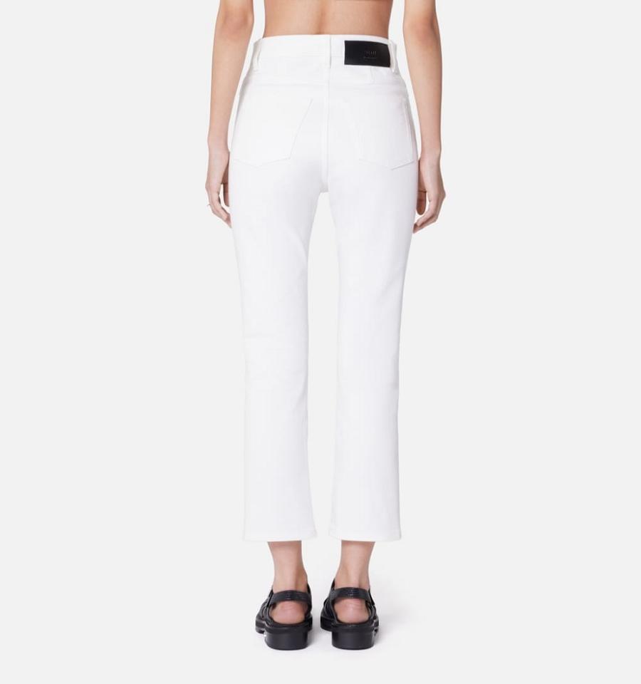 Women's Ami Paris Cropped Slim Fit Pants White | ami-MY482