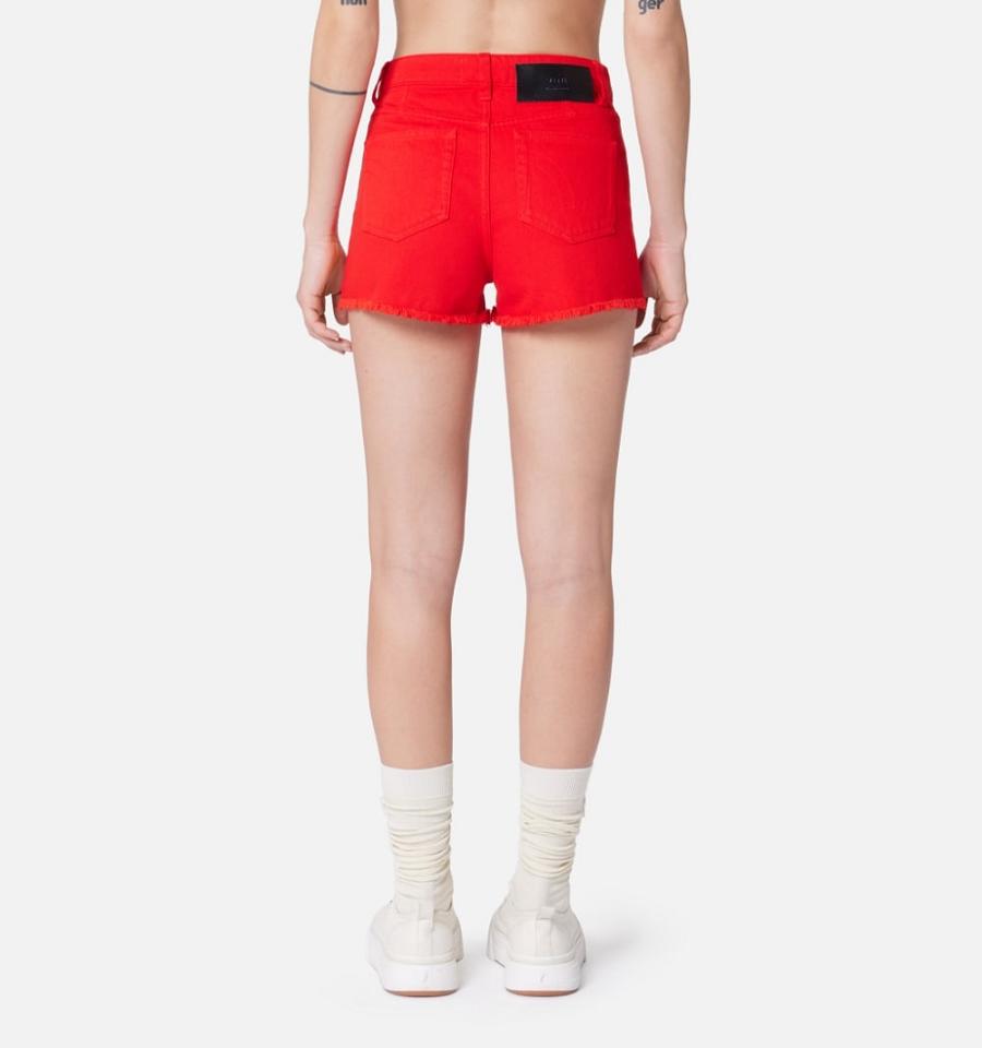 Women's Ami Paris Five Pockets Mini Shorts Red | ami-MY123