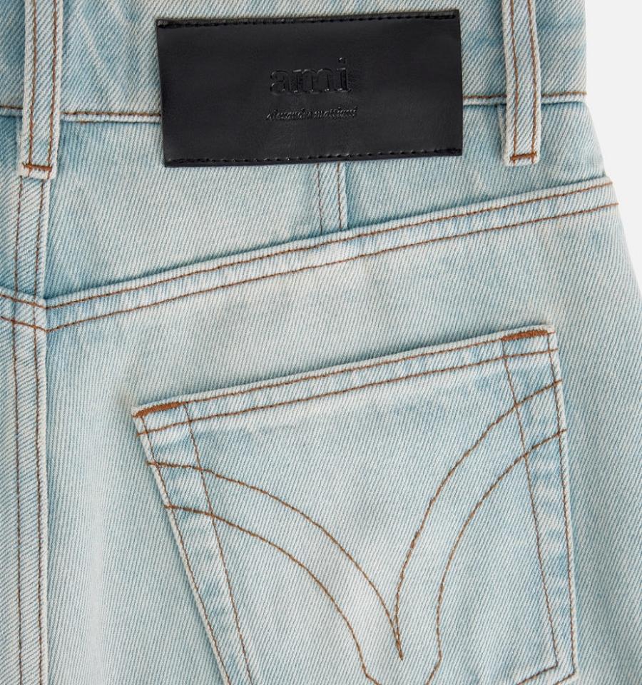 Women's Ami Paris Flare Fit Jeans Blue | ami-MY198