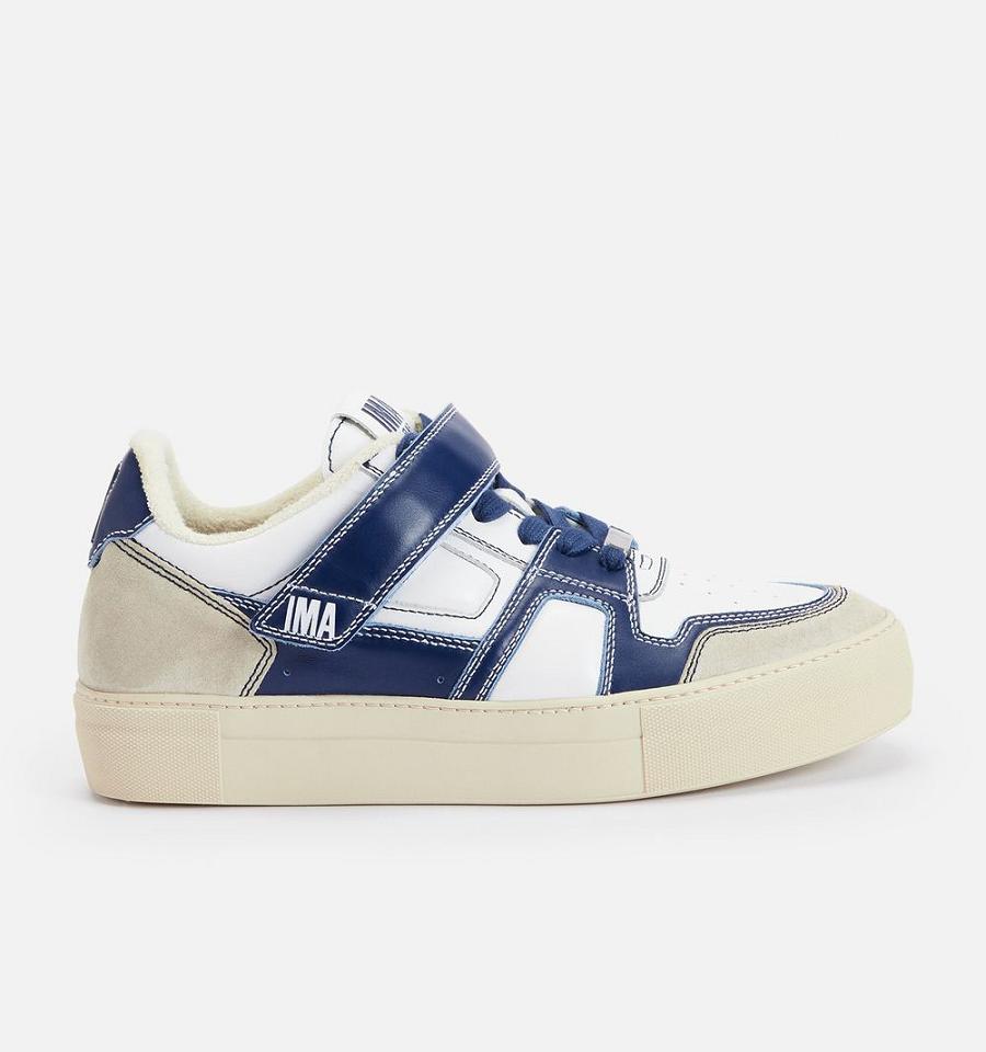 Women's Ami Paris Low Top Ami Arcade Sneakers White / Navy | ami-MY239