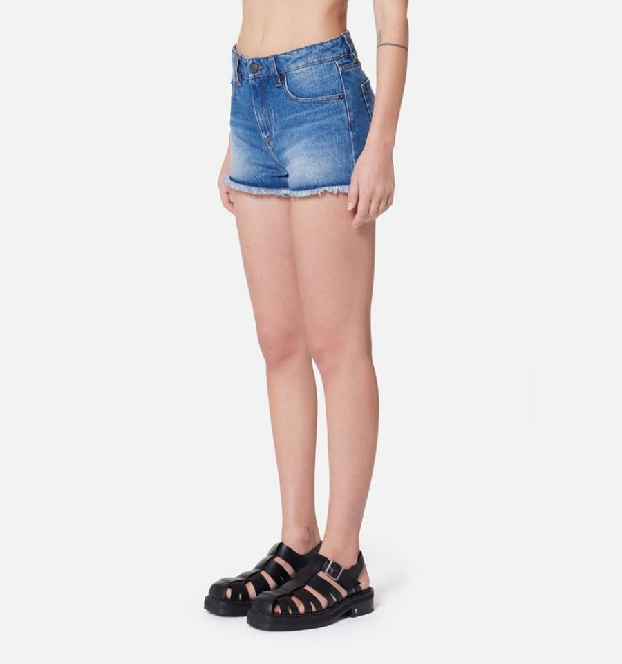 Women's Ami Paris Mini Shorts Blue | ami-MY405