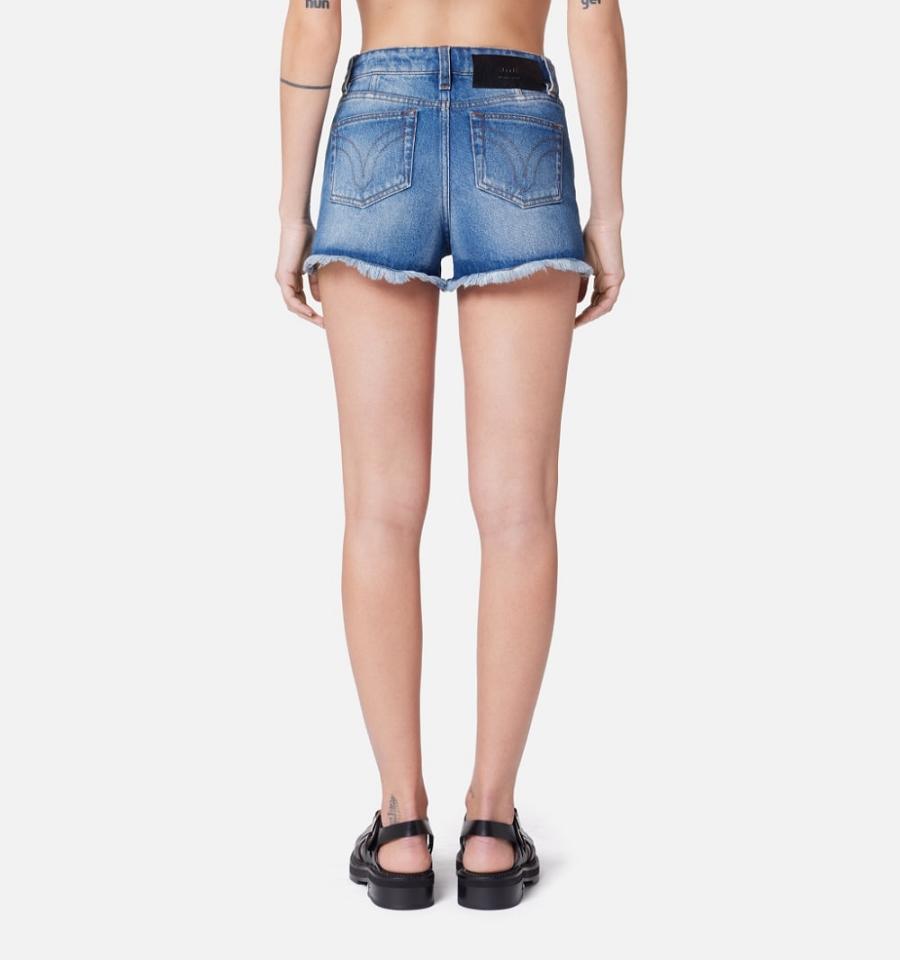 Women's Ami Paris Mini Shorts Blue | ami-MY405