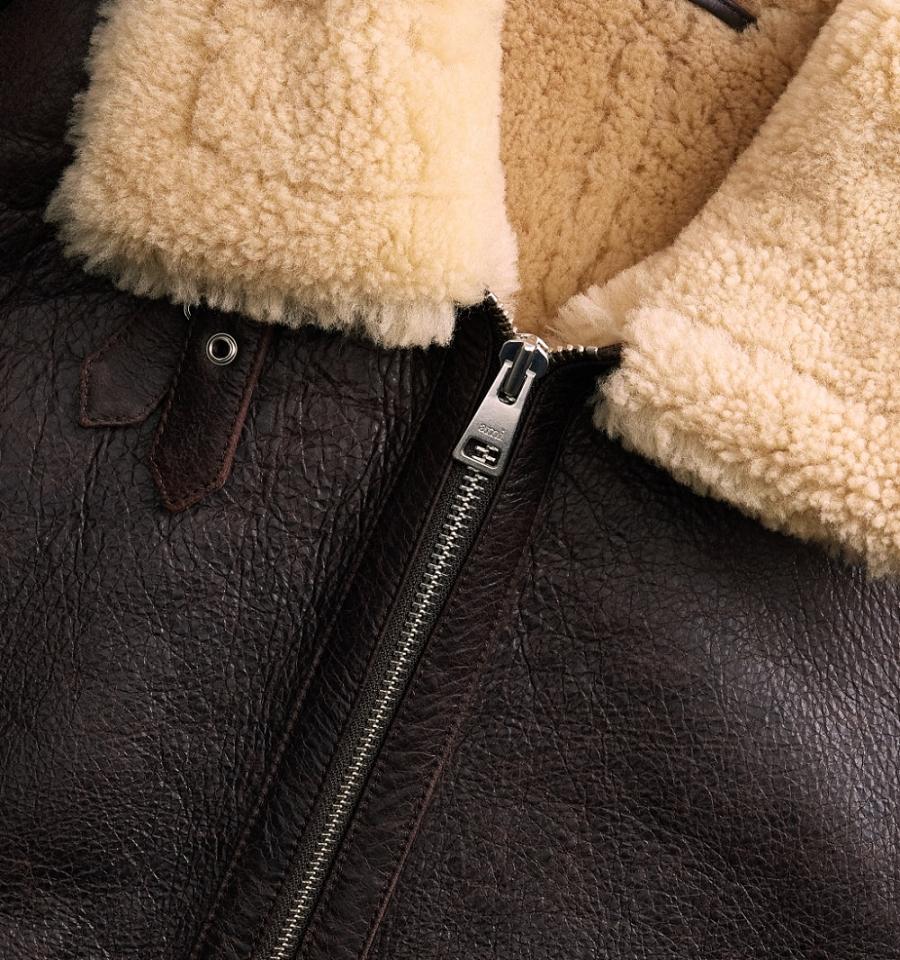 Women's Ami Paris Shearling Jackets Brown | ami-MY434