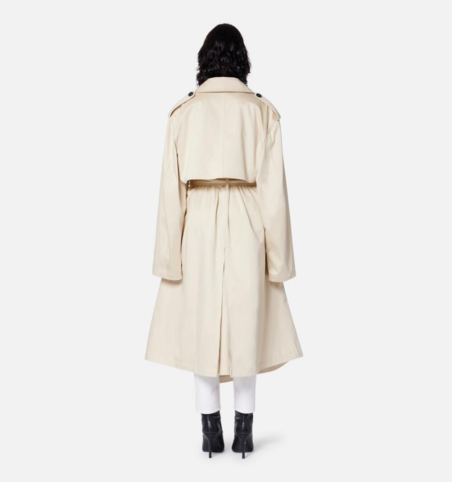 Women's Ami Paris Trench Jackets Khaki | ami-MY129