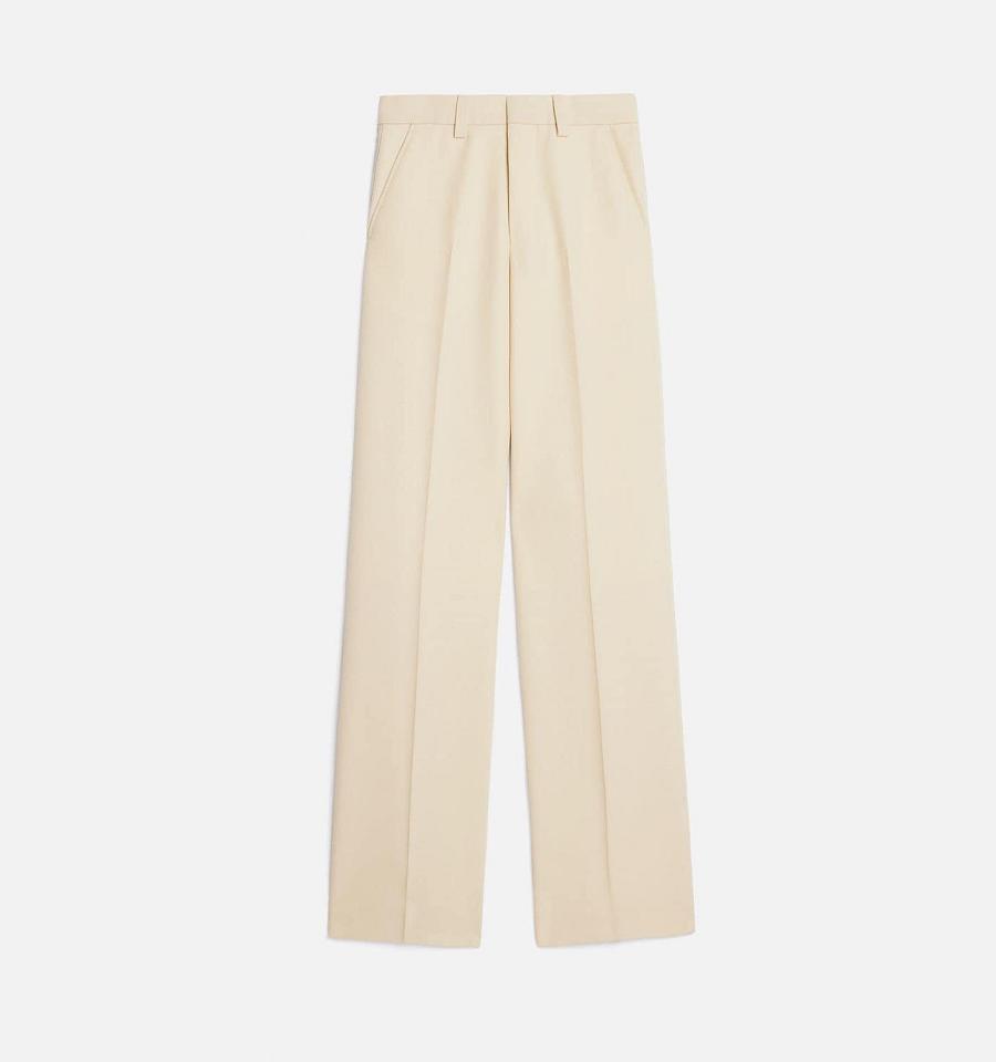 Women\'s Ami Paris Wide Fit Pants Beige | ami-MY306