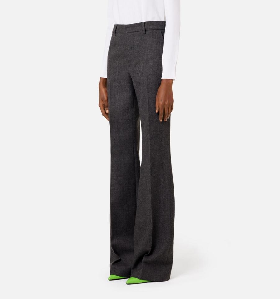 Women's Ami Paris Wide Fit Pants Grey | ami-MY235