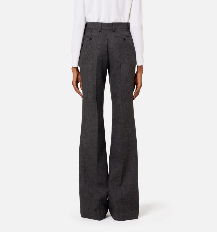 Women's Ami Paris Wide Fit Pants Grey | ami-MY235