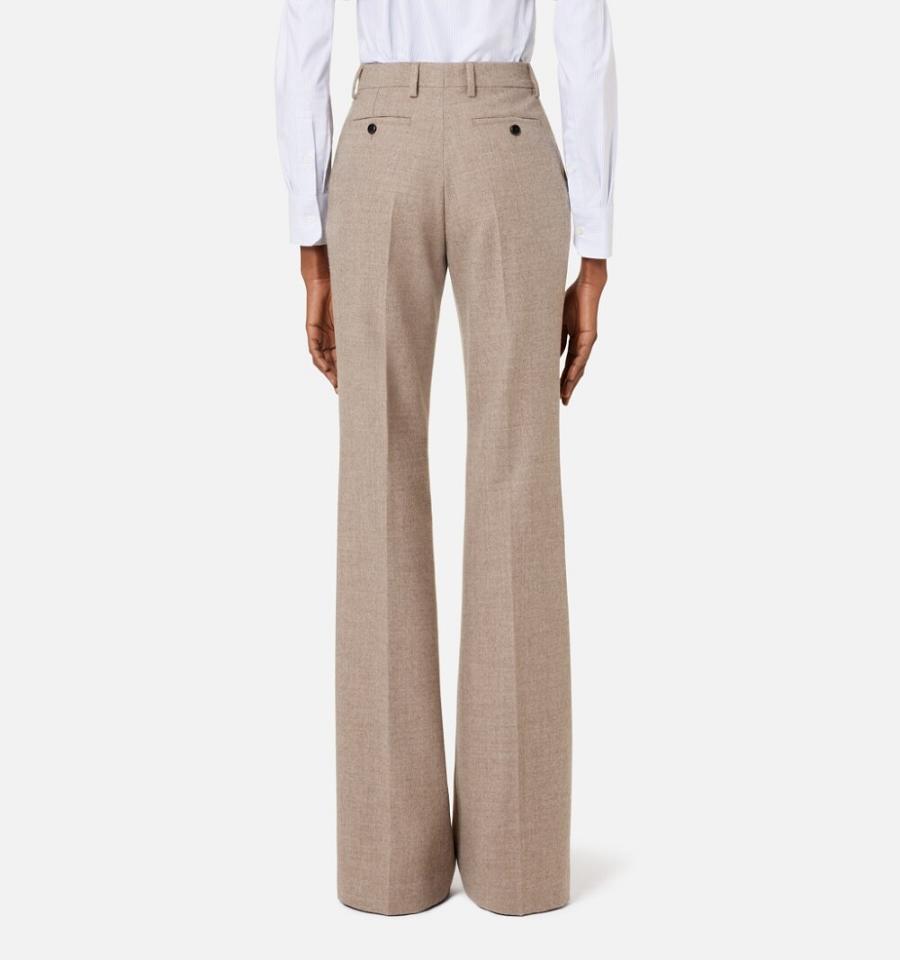 Women's Ami Paris flared tailored Pants Khaki | ami-MY492